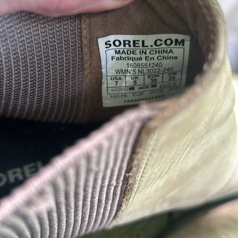 Sorel Beige Brown Chelsea Ankle Booties